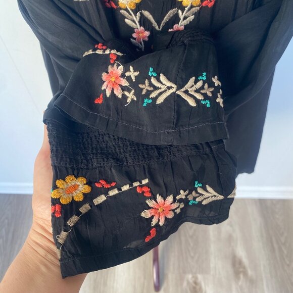 Johnny Was Embroidered Floral Tunic Top Blouse - Picture 5 of 10